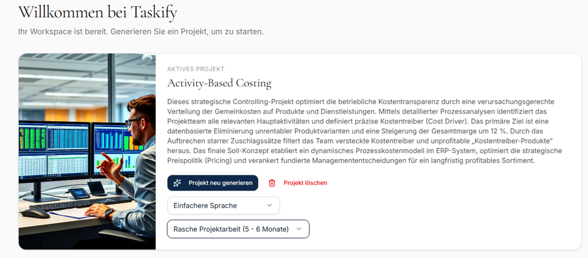 Generieren Sie Projekt in einfacher Sprache oder professionell mit drei Geschwindigkeitsreglern
